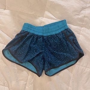 Blue running shorts